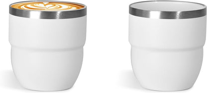 4oz Espresso Cups, Insulated Espresso Cups Set of 2, Expresso Shots Cup, Stainless Steel Shot Glasses for Coffee, Portable Espresso Travel Mug for Camping