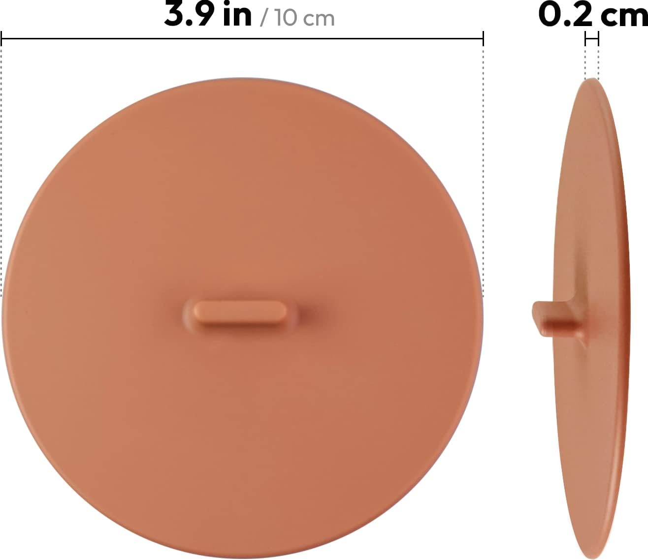 Carrotez Silicone Cup Covers for Drinks, 3.9 Inch Reusable Silicone Mug and Cup Lids for Steeping Coffee and Tea, Set of 2 - Cinnamon