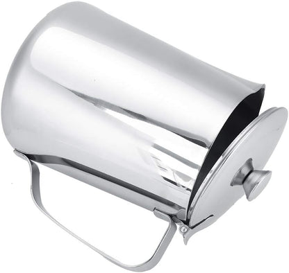 Stainless Steel Milk Frothing Pitcher, Stainless Steel Coffee Cup Mug Milk Frothing Pitcher Jug with Lid for Latte Coffee Art for Office Kitchen with handle(1500ML)