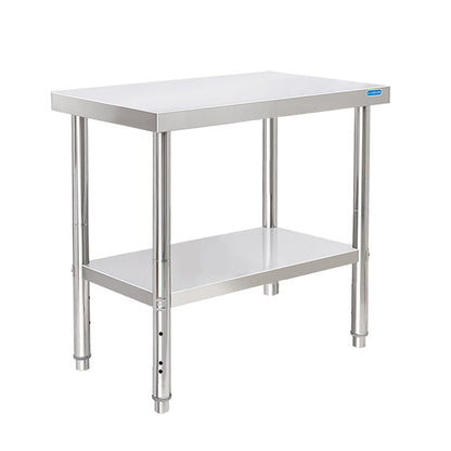 Stainless Steel Table 30 x 18 Inch NSF Commercial Stainless Steel Prep Table Metal End Table for Restaurant Kitchen Garage