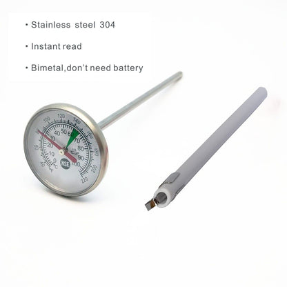 1 3/8 Inch Dial Milk Coffee Food Thermometer with Clip,Best Instant Read Thermometer for The Coffee Drinks,Chocolate Milk Foam,Meat Cooking