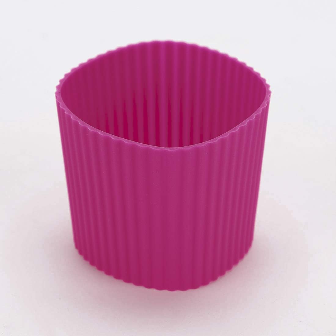 uxcell Silicone Nonslip Glass Bottle Mug Cup Sleeve Protector Cover Fuchsia