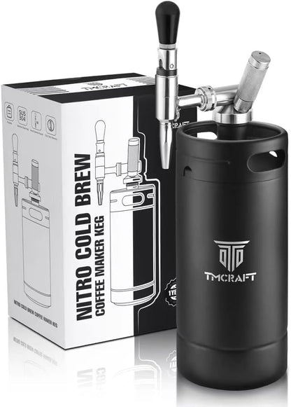 TMCRAFT 128oz Nitro Cold Brew Coffee Maker, Home Brew Coffee Keg with Stainless Steel Stout Creamer Faucet & Pressure Relieving Valve