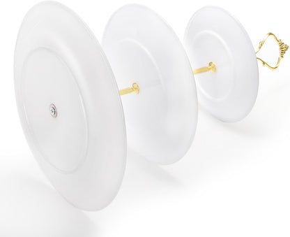 Goaste 3 Pack Tiered Cupcake Stand, Plastic Cupcake Stand Tower, 3 Tier Round Shape Dessert Serving Tray, White Cookie Candy Buffet Stand for Tea Party, Baby Shower, Wedding, Birthday, Christmas