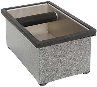 Rattleware Stainless Steel Knock Box – Heavy-Duty Espresso Puck Disposal Bin with Welded Rubber Bar – Perfect for Coffee Bar Accessories, Cafe, Restaurant, or Home Use (9" x 5.5" x 4")