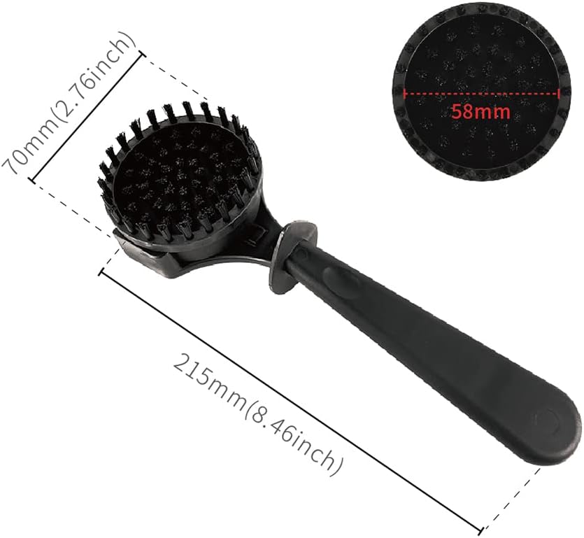 watchget Espresso Coffee Machine Cleaning Brush Grouphead Brush with 1 More Detachable Nylon Bristles Espresso Cleaning Bristle for 58mm Group Head