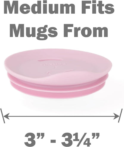 Reusable Coffee Cup Silicone Lid – Fits Most Tumbler, Water Bottle, & Ceramic Coffee Mug Between 3"-3¼" – Dishwasher-Safe Travel Mug Lid keeps your beverage in your mug (Medium - Purple)