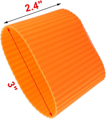 uxcell Silicone Nonslip Glass Bottle Mug Cup Sleeve Protector Cover Orange