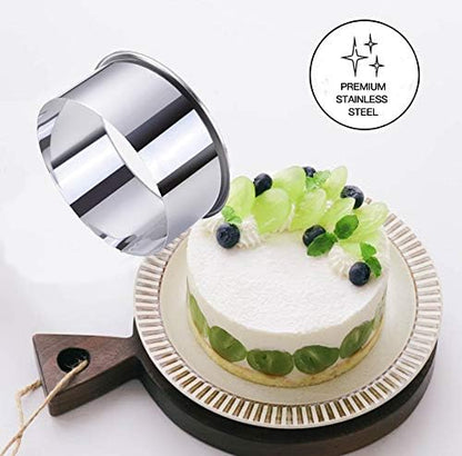 7 Pieces Stainless Steel Cookie Cutter Set Biscuit Plain Edge Round Cutters Sizes Shape Molds Ranging from 2-4.3 Inches