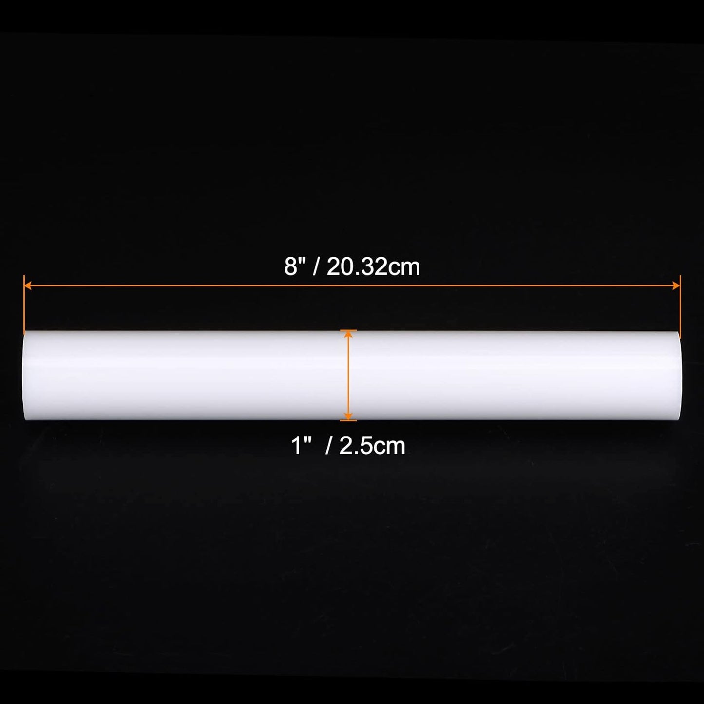 HARFINGTON Acrylic Clay Roller 8 Inch x 1 Inch Solid Non-Stick Plastic Round Tube Roller Polymer Clay Rod Fondant Rolling Pin for Shaping, Sculpting, Modeling DIY Crafts, White