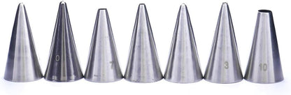 Cake Decorating Set, 7 Pieces Stainless Steel Icing Piping Nozzles Tips Kit - Christmas Holiday Birthday Anniversary Wedding Cupcakes Cakes Cookies Dessert Candy Pastry DIY Making Tools #6