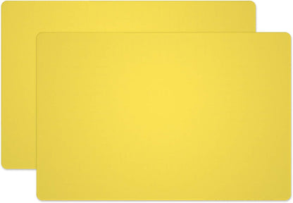 Silicone Placemats, Food-Grade Non-Slip Waterproof, Dining, Stain Resistant, Countertop Protector, Kitchen Counter Mat, Heat Resistant, Baking mat Dishwasher Safe (23.6"×15.7"-2pack, Yellow)