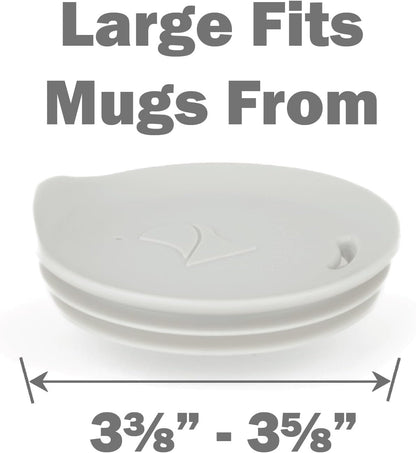 Reusable Coffee Cup Silicone Lid – Fits Most Tumbler, Water Bottle, & Ceramic Coffee Mug Between 3⅜”-3⅝” – Dishwasher-Safe Travel Mug Lid keeps your beverage in your mug (Large - Stone)