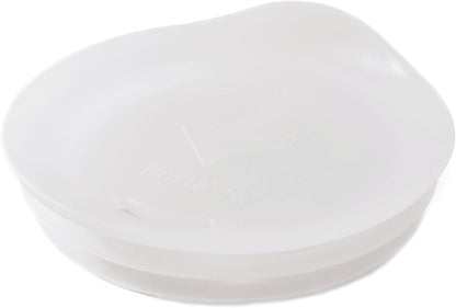 Reusable Coffee Cup Silicone Lid – Fits Most Tumbler, Water Bottle, & Ceramic Coffee Mug Between 3"-3¼" – Dishwasher-Safe Travel Mug Lid keeps your beverage in your mug (Medium - Clear)