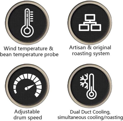 Electric Coffee Bean Roaster Machine, Smokeless Drum Roasting, for Home&Commercial Automatic Baking (B500)