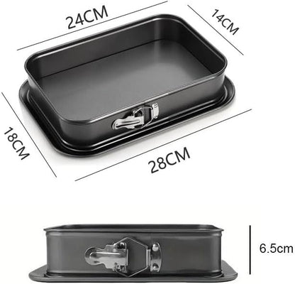 HEAVYSEVEN Removable Bottom Rectangle Cake Pan - Carbon Steel Cheesecake & Torte Baking Pan with Detachable Base