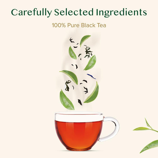 VAHDAM, Exotic Darjeeling First Flush Tea Leaves (100 Black Tea Bags) High Caffeine, Non GMO, Gluten Free | Aromatic & Robust | Unblended First Flush Darjeeling Tea Bags | Resealable Ziplock Pouch