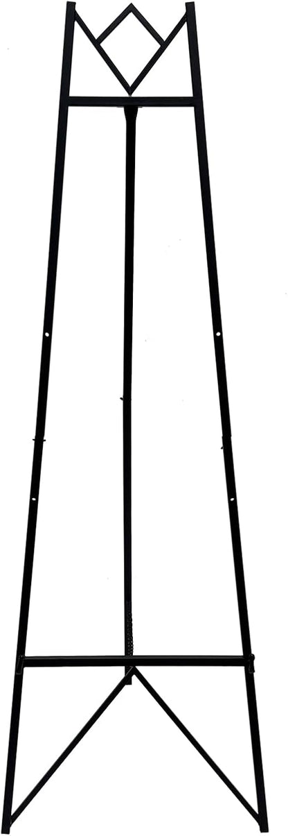 58 Inch Iron Adjustable Arts & Crafts Easels,Metal Easel Stand with Chain Support for Mirror,Floor Easels for Display Wedding Sign(Black)