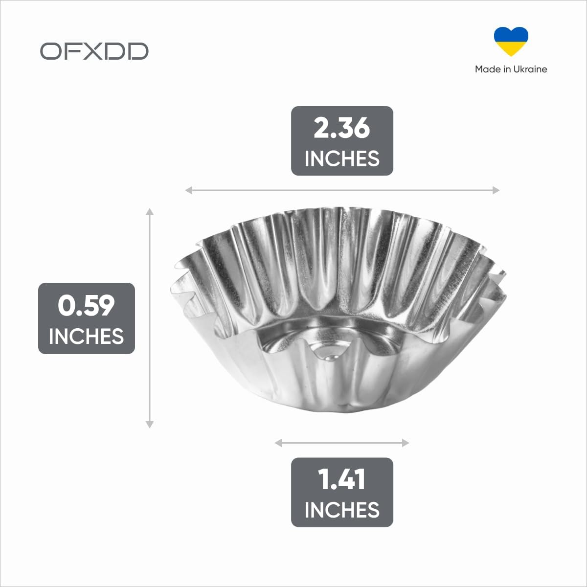 Muffin Cups for Kitchen Baking 2.36 Inch - Metal Egg Tart Molds for Baking, 30 Pcs - Reusable Mini Tart Tins and Cupcake