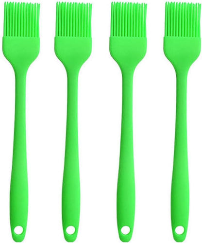 Silicone brush, Oil Brush for BBQ Kitchen Cooking Baking and Grilling (4 PCS,green)