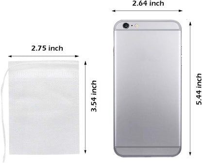 200 Pcs Disposable Tea Bags for Loose Leaf Tea, Empty Tea Bags for Loose Tea with Drawstring, Natural Tea Filter Bags for Loose Tea