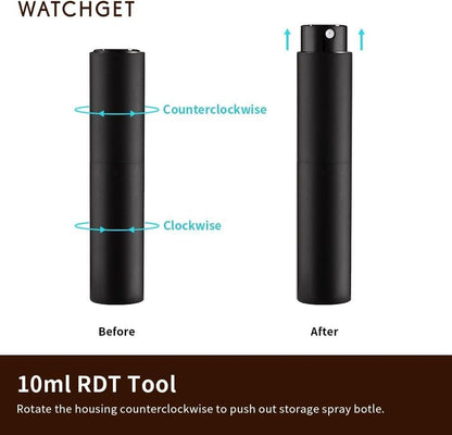 watchget Coffee Bean Dosing Cup & RDT Spray Bottle Kit for Espresso Bar, Static Reduction Ceramic Single Dose Tray for Brewing/Tea, Barista Accessories Set, Black