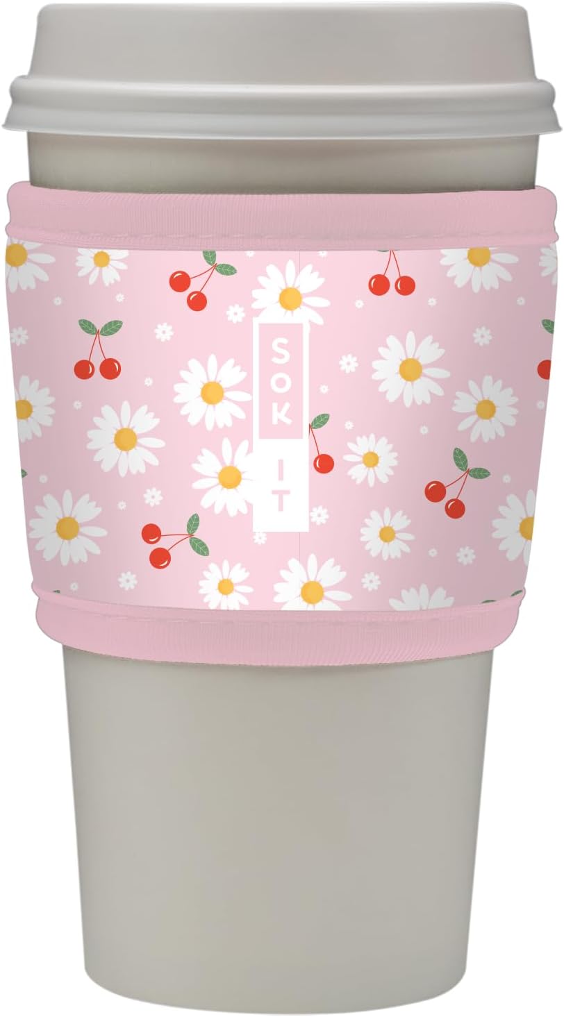 Sok It HotSok Coffee & Tea Reusable Insulated Neoprene Cup Sleeve (Cherry Bomb)