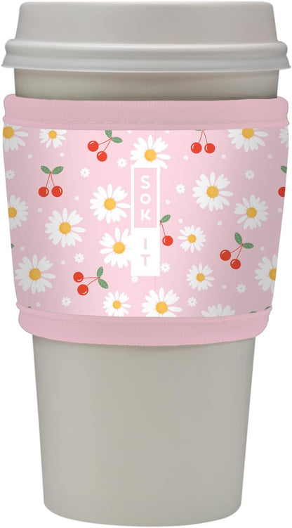 Sok It HotSok Coffee & Tea Reusable Insulated Neoprene Cup Sleeve (Cherry Bomb)