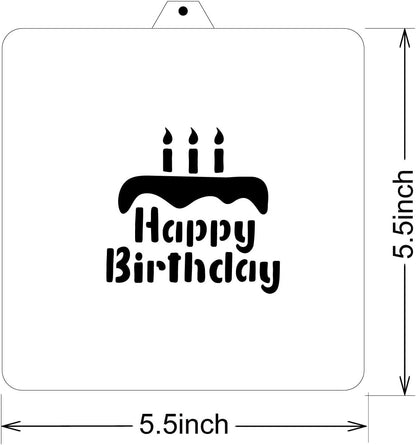 Birthday Cake Cookie cutter and stencil set Baking stencils and cutters bundle DIY bakery decorating kit Cookie cutter with stencils Icing stencil and cookie cutter combo(Birthday Cake)