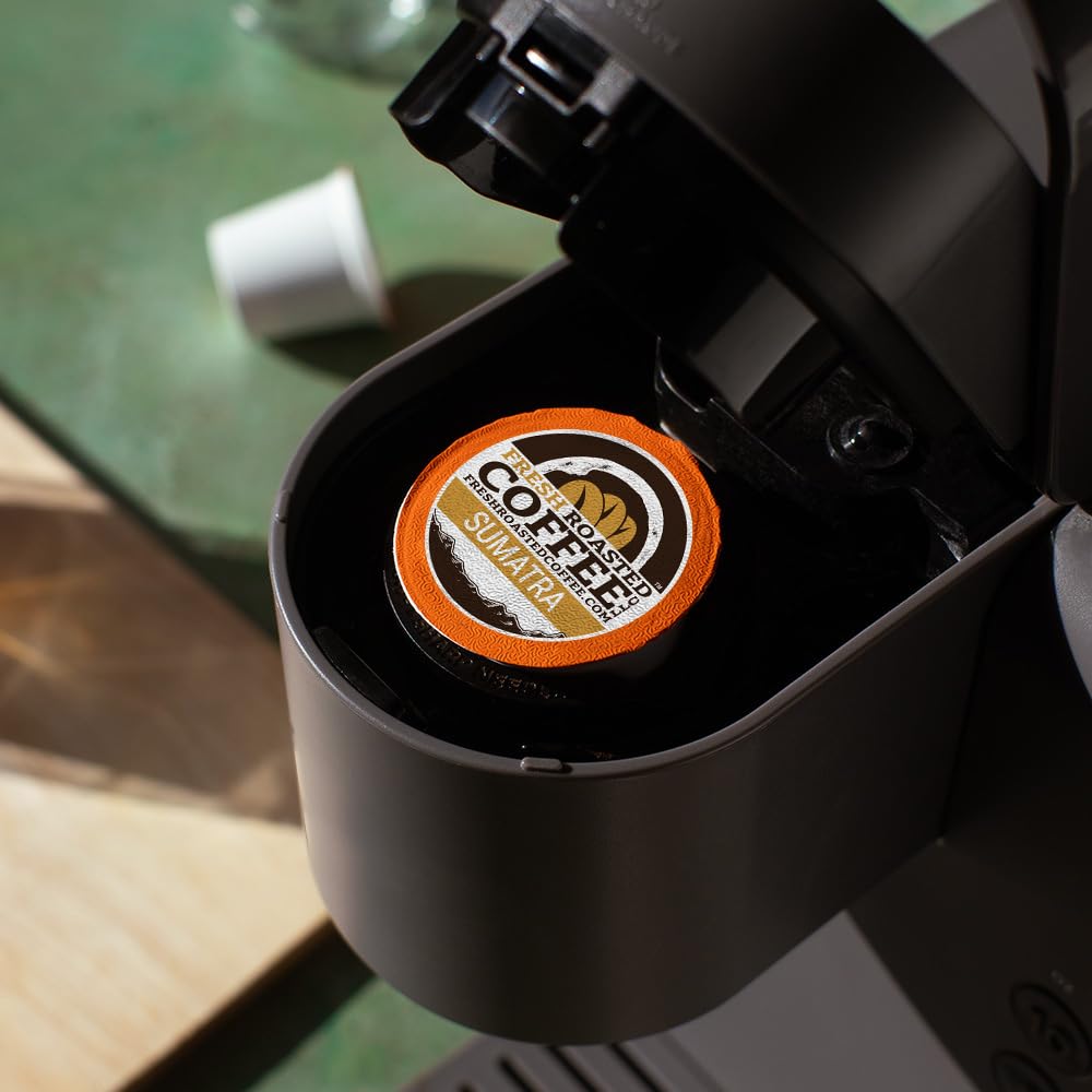 Fresh Roasted Coffee, Sumatra Mandheling |100% Single Origin | Medium Roast, 72 Pods for K Cup Brewers