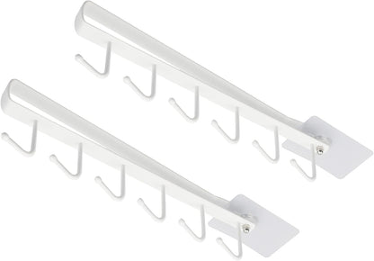 eywlwaar Mug Cups Cabinet Mug Hooks Kitchen Storage Hanging Hooks (2 Pack-White)