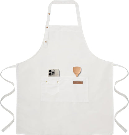 Tosewever Art Aprons for Women Painting Pottery Baking, Mens Buckle Straps Kitchen Apron with Pockets for Chef Cooking