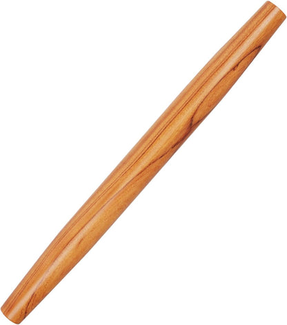 Natural Solid Bubinga Wood French Rolling Pin for Baking | Tapered Edges Type | High-Density Professional Dough Roller (French rolling pin - 15.75‘L)