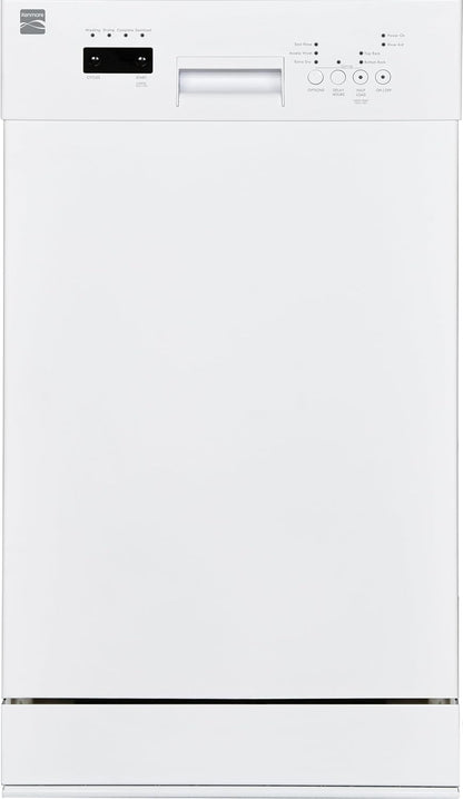 Kenmore 18" Built-in Stainless Steel Tub Dishwasher EasyFlex 3rd, SmartWash, UltraWash Plus, TurboDry, MoreSpace Adjustable Rack, Energy Star Certified, White