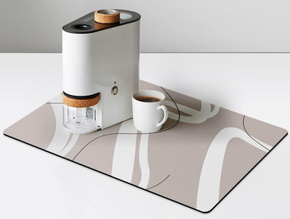 Golener Bar Mat Spill Mat,Counter Protector Absorbent Coffee Maker Spill Mat Under Espresso Maker rug,Heat Resistant Tamping Mat Protects Against Spills Water Proof Kitchen Decor,Use as Cup Mat