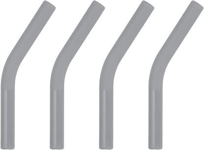 uxcell 4Pcs Silicone Straw Tips, Silicone Straw Elbows Tip, Soft Reusable Metal Straw Covers Fit for 6mm/0.24" OD Stainless Steel Straws, Grey