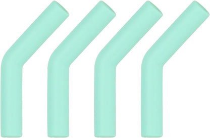 uxcell 4Pcs Silicone Straw Tips, Silicone Straw Elbows Tip, Soft Reusable Metal Straw Covers Fit for 10mm/0.39" OD Stainless Steel Straws, Mint Green