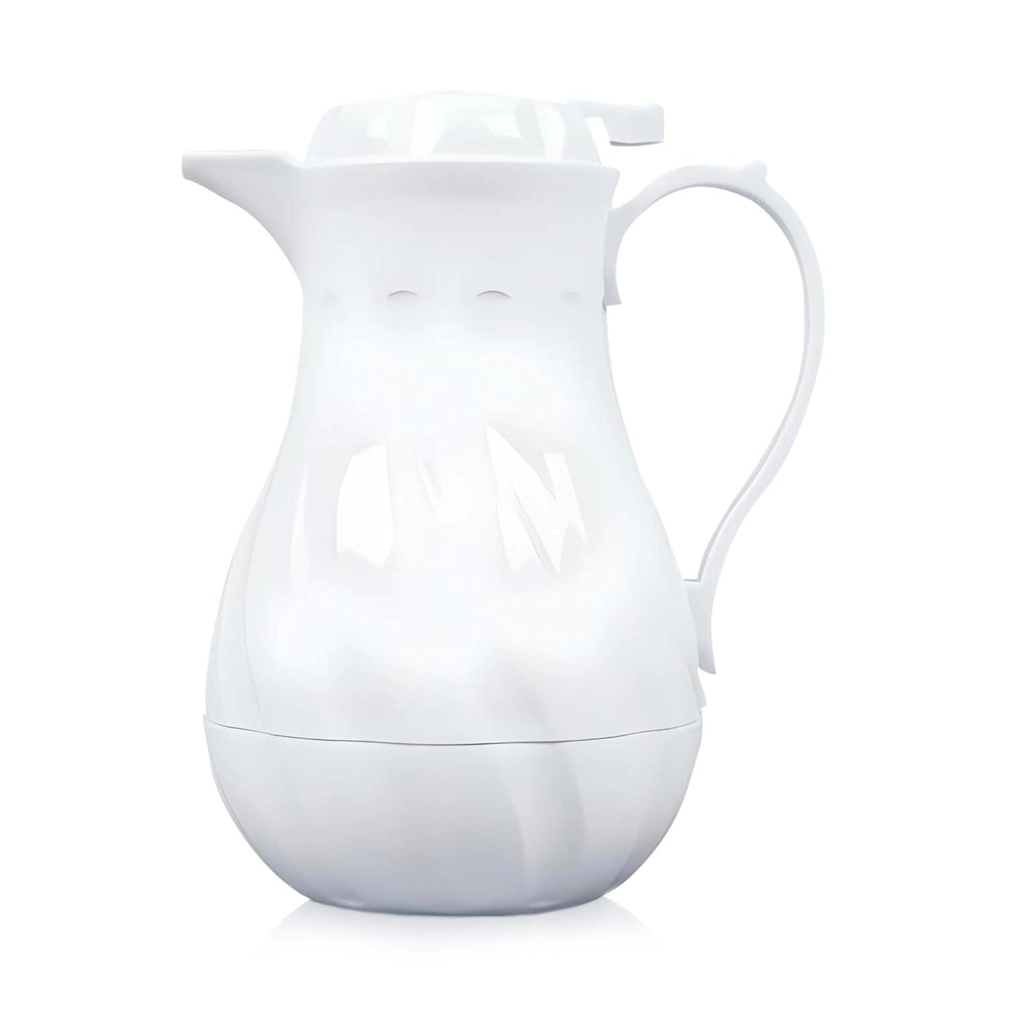 OCS Parts Easy Pour Thermal Coffee Carafe | 8-Inch Insulated Hot and Cold Beverage Pitcher Server for Coffee, Tea, Hot Chocolate and Water with Colored Tags for Easy Idenfication | 20-Ounce | White
