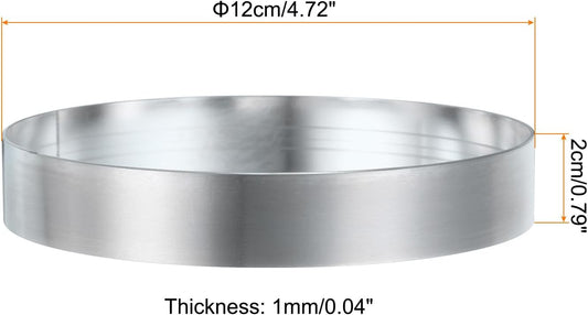 HARFINGTON Round Cake Ring 4.72 x 1 Inch Seamless Stainless Steel Pastry Mousse Dessert Ring Mirror Coating for Baking Cooking English Muffins Crumpet Making Tool