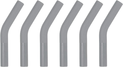 uxcell 6Pcs Silicone Straw Tips, Silicone Straw Elbows Tip, Soft Reusable Metal Straw Covers Fit for 8mm/0.31" OD Stainless Steel Straws, Grey