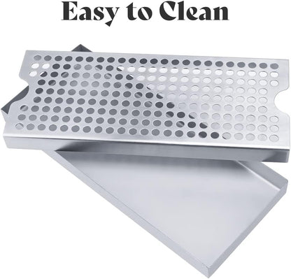 TMCRAFT Beer Drip Trays, Stainless Steel Kegerator Drip Tray with Non-Slip Rubber Pad, Highly Polished Surface Drip Tray for Restaurants, Kitchens, and Bars