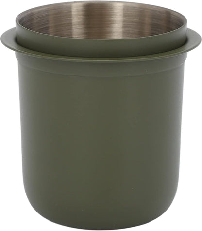 Espresso Dosing Cup Sturdy Stainless Steel Coffee Making Dosing Cup 150ml 58mm Universal Inverted Coffee Powder Cup for Coffee Machine 2.7x2.3x2.9in Espresso Cup Release Hand Kit Silver Green