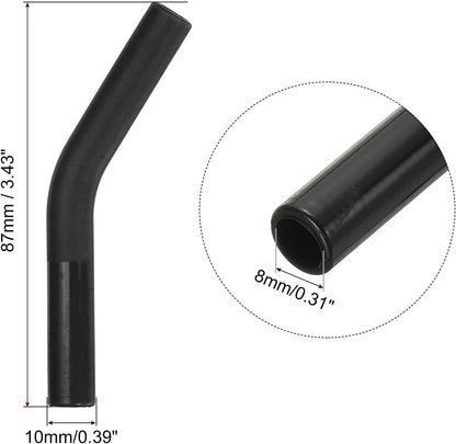 uxcell 4Pcs Silicone Straw Tips, Silicone Straw Elbows Tip, Soft Reusable Metal Straw Covers Fit for 8mm/0.31" OD Stainless Steel Straws, Black