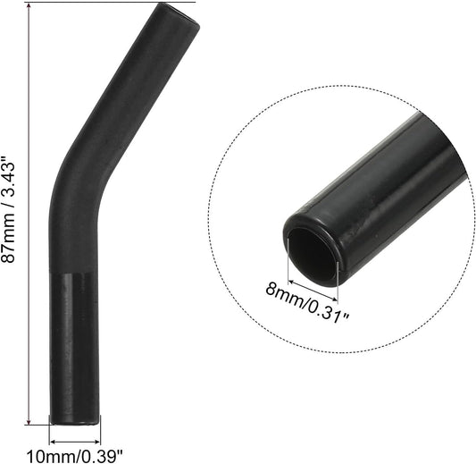 uxcell 4Pcs Silicone Straw Tips, Silicone Straw Elbows Tip, Soft Reusable Metal Straw Covers Fit for 8mm/0.31" OD Stainless Steel Straws, Black