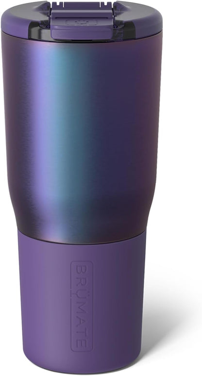 BrüMate Nav 25oz 100% Leak Proof Insulated Travel Tumbler with Magnetic BevLock™ Lid - Double Wall Cup-Holder Friendly Stainless Steel Mug (Dark Aura)