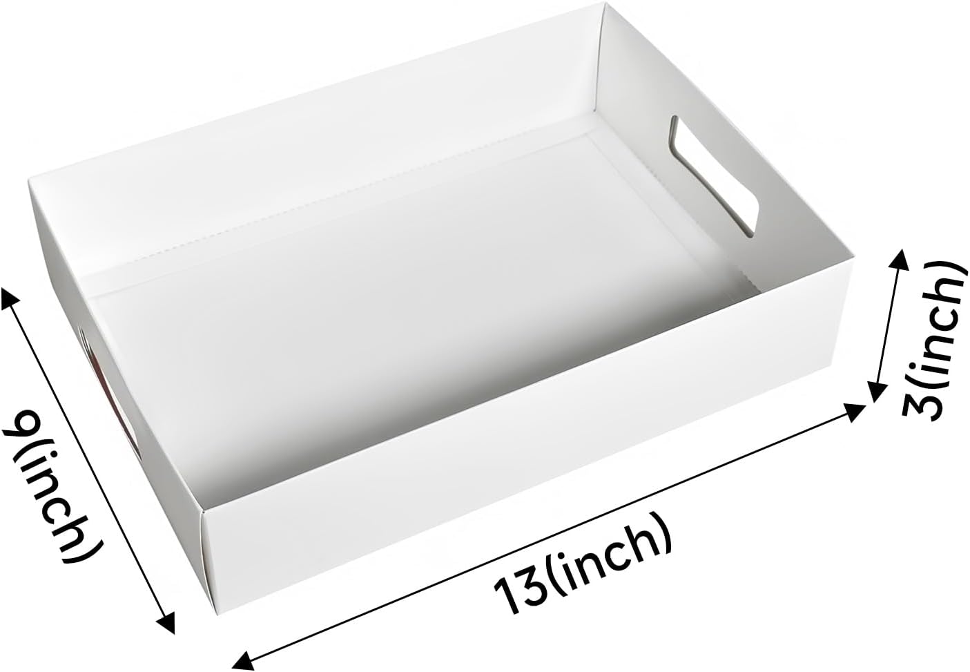 12-Pack 13" X 9" X 3" White Blyss Cookie Crate,Sturdy Cookie Serving Tray Great for Party Platters,Natural Kraft Paper Cardboard Tray use for Packaging and Hold Cookies,Take Out Container,Pack of 12