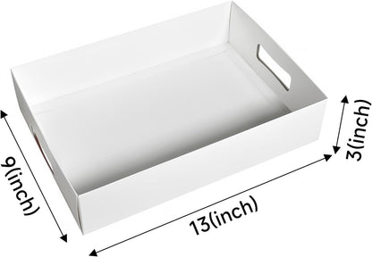 12-Pack 13" X 9" X 3" White Blyss Cookie Crate,Sturdy Cookie Serving Tray Great for Party Platters,Natural Kraft Paper Cardboard Tray use for Packaging and Hold Cookies,Take Out Container,Pack of 12