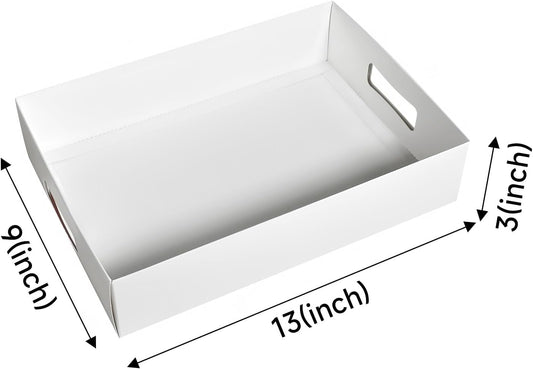 12-Pack 13" X 9" X 3" White Blyss Cookie Crate,Sturdy Cookie Serving Tray Great for Party Platters,Natural Kraft Paper Cardboard Tray use for Packaging and Hold Cookies,Take Out Container,Pack of 12