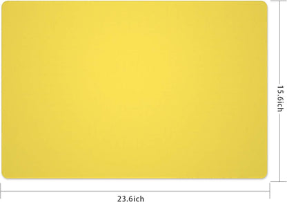 Silicone Placemats, Food-Grade Non-Slip Waterproof, Dining, Stain Resistant, Countertop Protector, Kitchen Counter Mat, Heat Resistant, Baking mat Dishwasher Safe (23.6"×15.7"-1pack, Yellow)