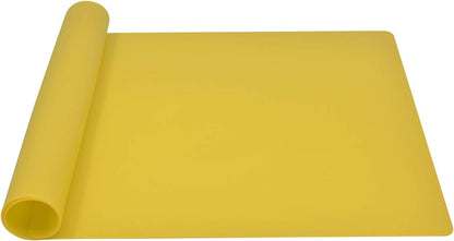 Silicone Placemats, Food-Grade Non-Slip Waterproof, Dining, Stain Resistant, Countertop Protector, Kitchen Counter Mat, Heat Resistant, Baking mat Dishwasher Safe (23.6"×15.7"-1pack, Yellow)